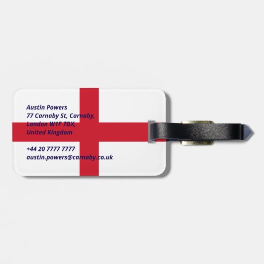 Engelse vlag bagagelabel (Achterkant horizontaal)