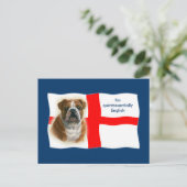 Engelse vlag en Briefkaart van bulldog (Staand voorkant)