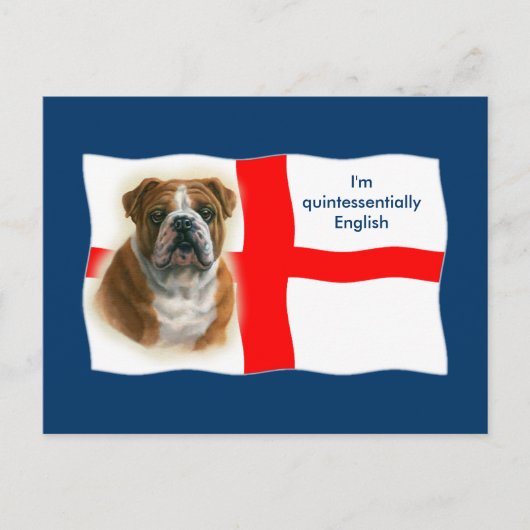 Engelse vlag en Briefkaart van bulldog (Voorkant)