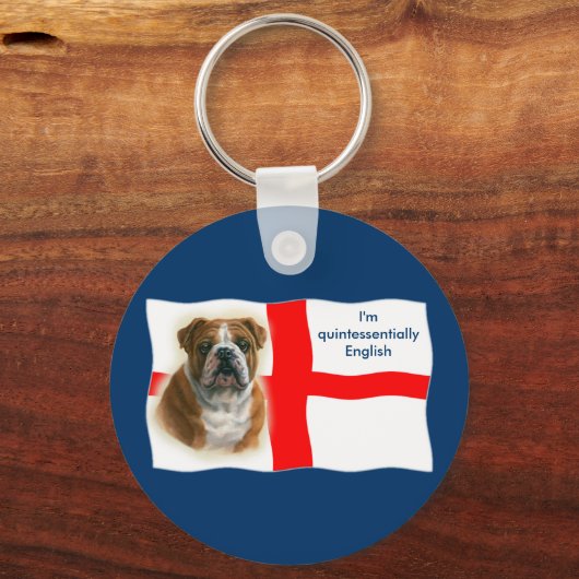 Engelse vlag en buldog Sleutelhanger (Voorkant)