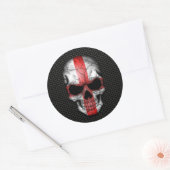 Engelse Vlag Skull op Steel Mesh Graphic Ronde Sticker (Envelop)