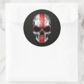 Engelse Vlag Skull op Steel Mesh Graphic Ronde Sticker (Tas)