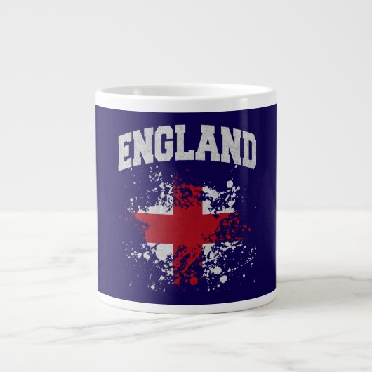 Engelse vlag spatten grote koffiekop (Voorkant)