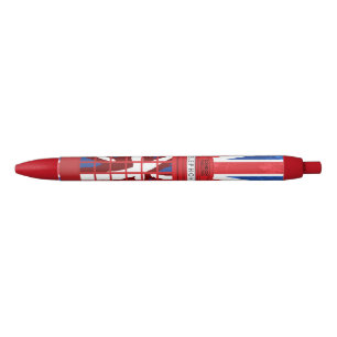 Engelse vlag, telefooncel zwarte inkt pen