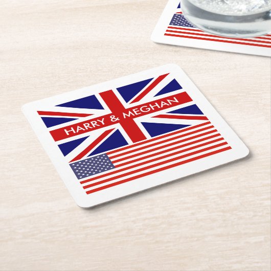 Engelse vlag van British Union Kartonnen Onderzetters (Schuin)