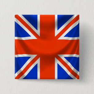 engelse vlag vierkante button 5,1 cm