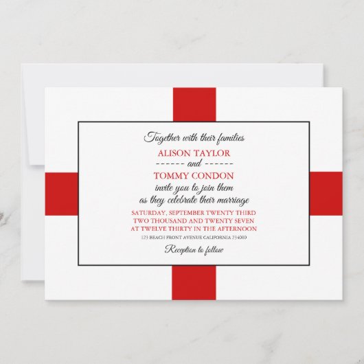 Engelse vlag, vlag van Engeland bruiloft Kaart (Voorkant)