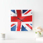 Engelse vlag voor Square-Wall-Clock Vierkante Klok (Huis)