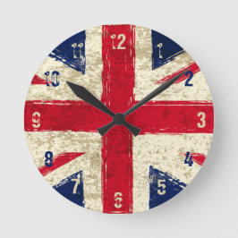 Engelse vlagklok - Kook Art - Wall Clock Ronde Klok