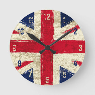 Engelse vlagklok - Kook Art - Wall Clock Ronde Klok