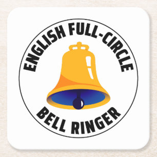 Engelse volledige Cirkel Bell Ringer Ringingverzam Kartonnen Onderzetters