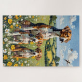 Engelse Vosshond Boterbloem Weide Kunst Legpuzzel (Horizontaal)