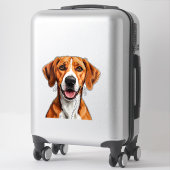 Engelse Vosshond Hond Heldere, Gelukkige Uitdrukki Sticker (Koffer)