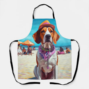 Engelse vosshond op het strand, zomer cadeau schort