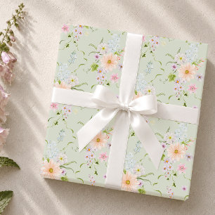 Engelse weide bloemen cadeaupapier
