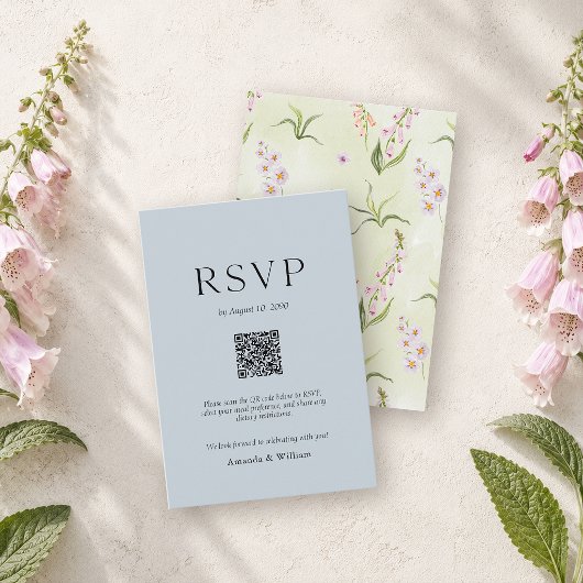 Engelse Weide Botanische Trouw RSVP Kaart met QR