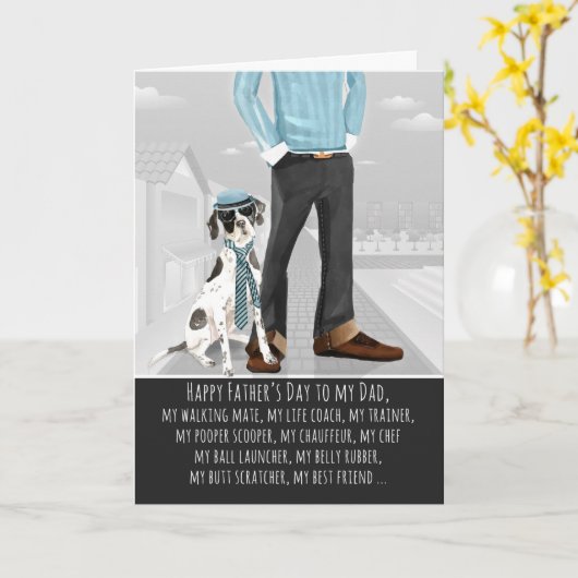 Engelse wijzer uit de Dog Vaderdag Kaart (Gele Bloem)