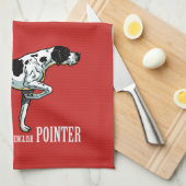 Engelse wijzerhond theedoek (Quarter Fold)