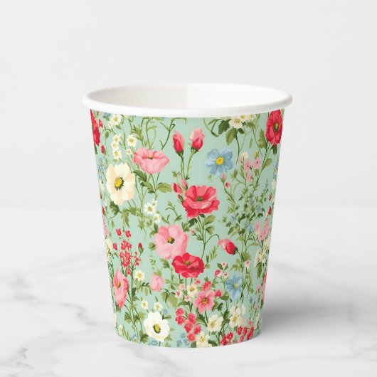 Engelse Wilde Bloem Gepersonaliseerd Papieren Bekers (Links)