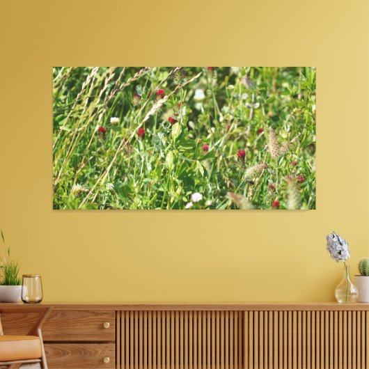 engelse wilde bloemweide canvas afdruk (Insitu (Woonkamer))