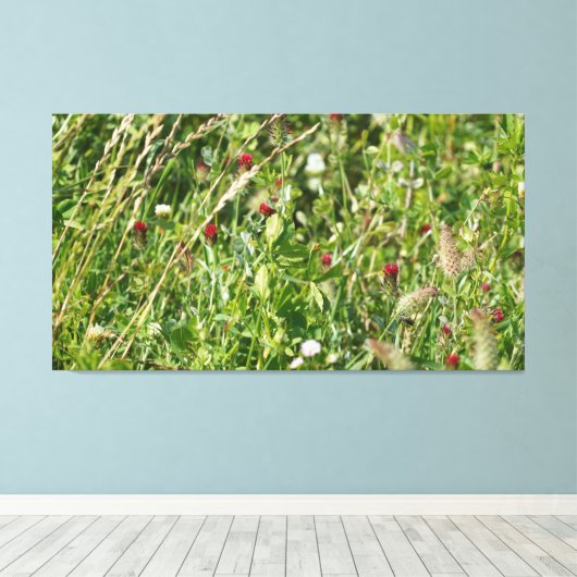 engelse wilde bloemweide canvas afdruk (Insitu (Houten vloer))