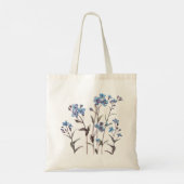 Engelse Wildflower Vergeet-Me-Not Flower Canvas ta Tote Bag (Achterkant)