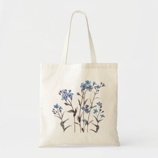 Engelse Wildflower Vergeet-Me-Not Flower Canvas ta Tote Bag (Voorkant)