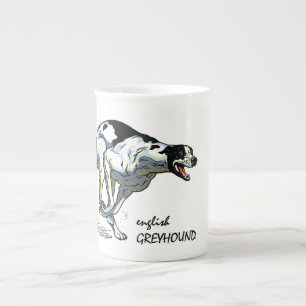 Engelse windhond porselein kop