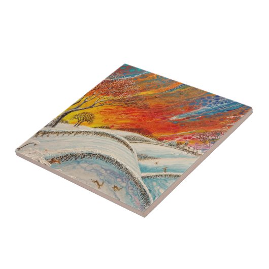 Engelse winterdag tegeltje (Zijkant)