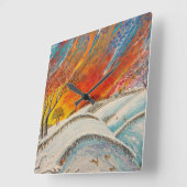 Engelse winterdag vierkante klok (Hoek)