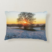 Engelse winterzonsondergang - gepersonaliseerd accent kussen (Achterkant)