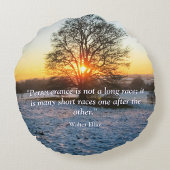 Engelse winterzonsondergang - gepersonaliseerd rond kussen