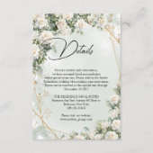 Engelse witte rozen eucalyptus groen en goud informatiekaartje (Voorkant)