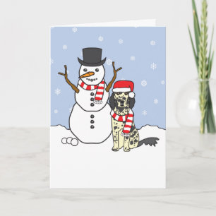 Engelse Zetter en Sneeuwman Feestdagen Kaart
