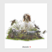 Engelse zetter met fazanten, art sticker (Vel)