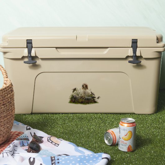 Engelse zetter met fazanten, art sticker (Koeler)