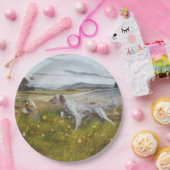 Engelse zetter met fazanten, bord van kunstpapier (Feest)