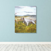 Engelse zetter met fazanten, kunst canvas afdruk (Insitu (Houten vloer))