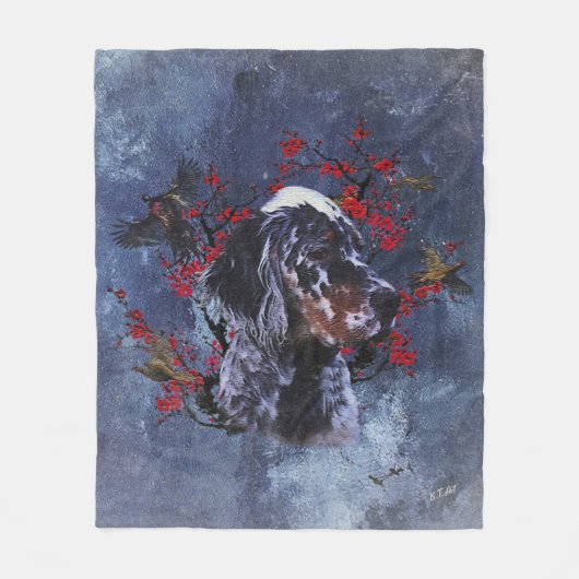 Engelse zetter met fazanten, kunst fleece deken (Voorkant)