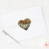 Engelse zetter met fazanten, kunst hart sticker (Envelop)