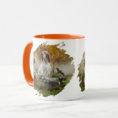 Engelse zetter met fazanten, kunst mok (Voorkant links)