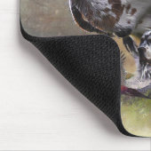 Engelse zetter met fazanten, kunst muismat (Hoek)