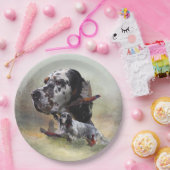 Engelse zetter met fazanten, kunst papieren bordje (Feest)