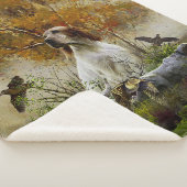 Engelse zetter met fazanten, kunst sherpa deken (3/4)