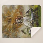 Engelse zetter met fazanten, kunst sherpa deken (Voorkant (horizontaal))