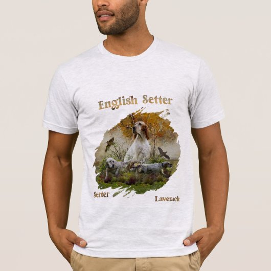 Engelse zetter met fazanten, kunst t-shirt (Voorkant)
