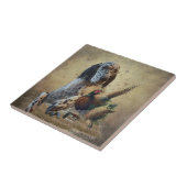 Engelse zetter met fazanten, kunst tegeltje (Zijkant)