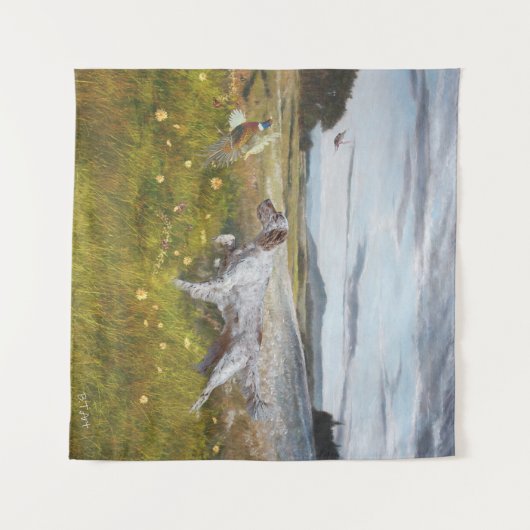 Engelse zetter met fazanten, kunst wandkleed (Voorkant (horizontaal))