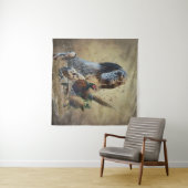 Engelse zetter met fazanten, kunst wandkleed (In Situ (horizontaal))