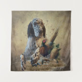 Engelse zetter met fazanten, kunst wandkleed (Voorkant)